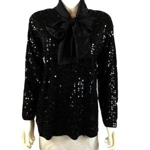 Lisa Ashley Top Black Sequin  Sz S SKU 000011